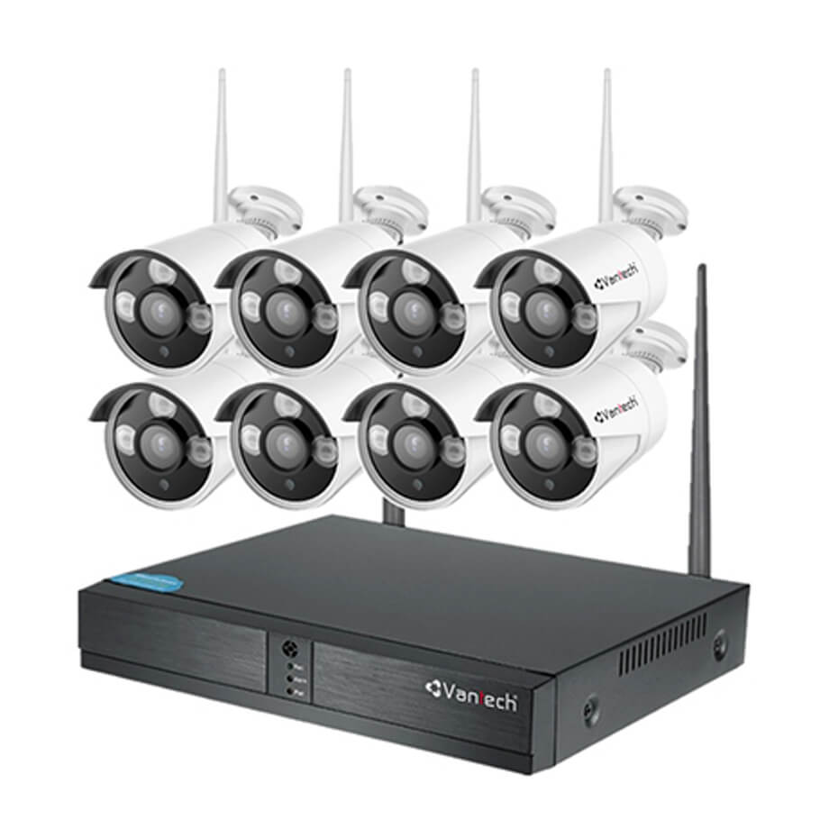 Bộ KIT camera IP và đầu ghi hình không dây 8 kênh VANTECH VP-0860W